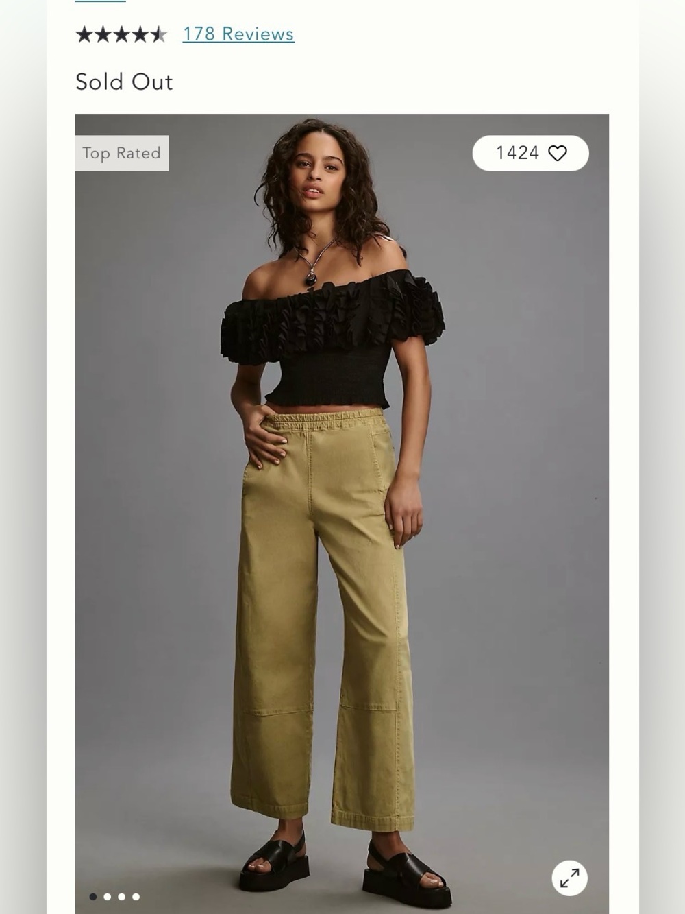 Pilcro Izzie Pull On Barrel Pants Brown/Camel Wide-Leg